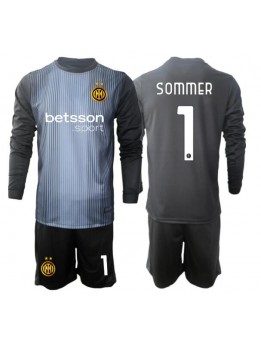 Detské Futbalové oblečenie Inter Milan Yann Sommer #1 Brankarsky 2025-26 Dlhy Rukáv - Domáci (+ trenírky)